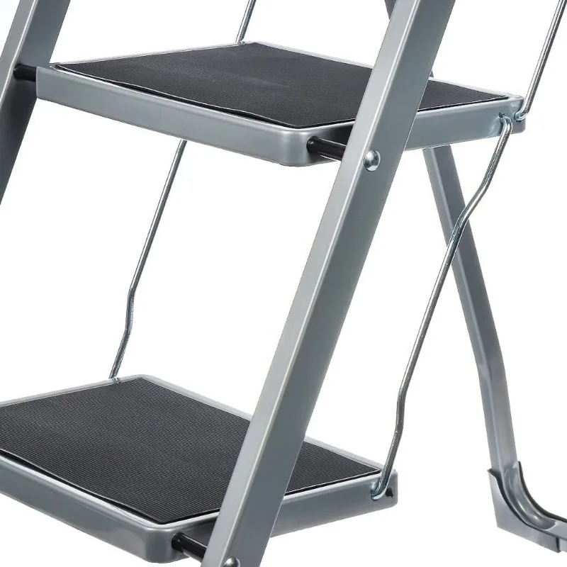 Step with Armrests | Foldable Step Stool, Non-slip Pedals | Robust Light Steel | 330 LBS Capacity 4