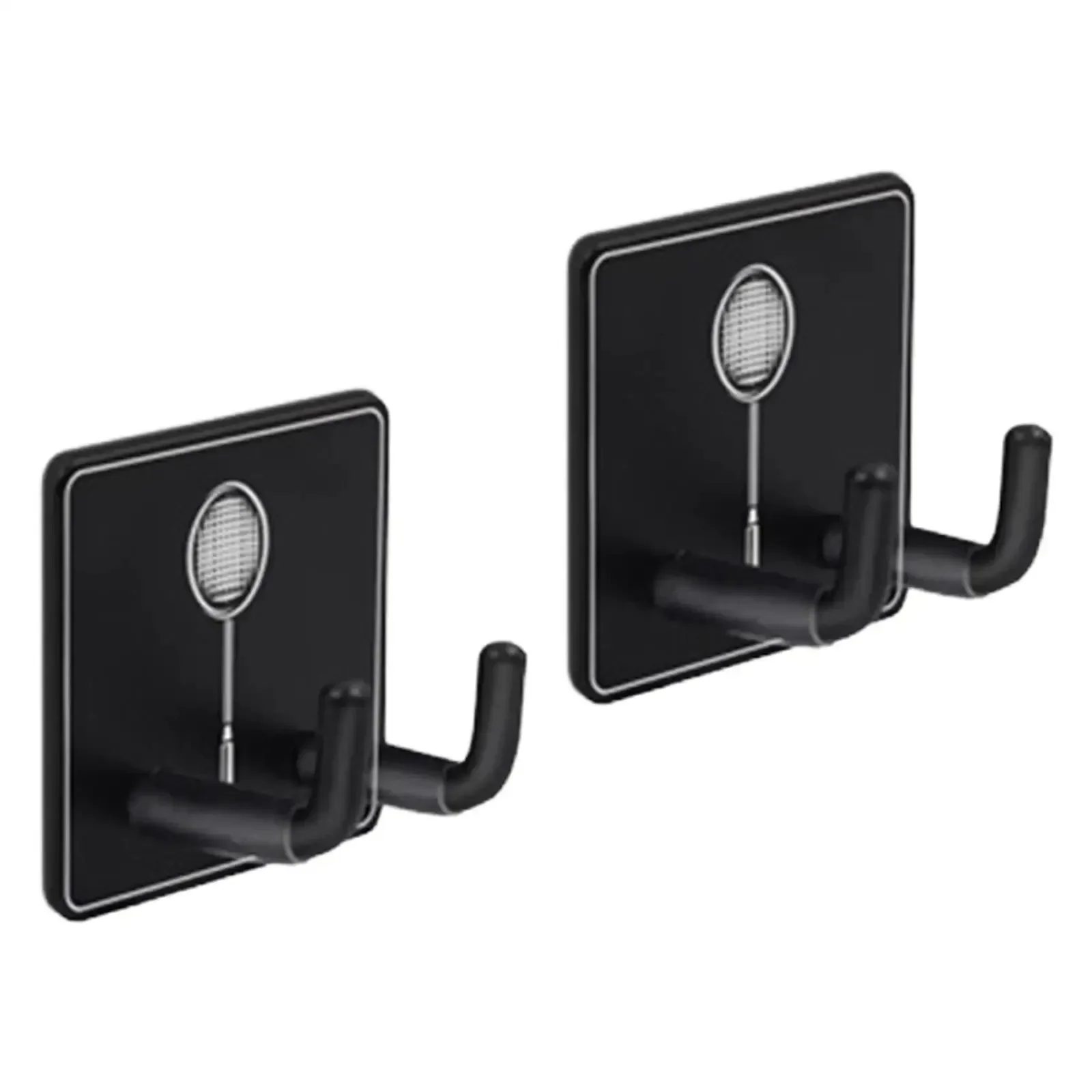2x Wall Mounted Racket Holder Tennis Racket Holder Badminton Stainless Steel
