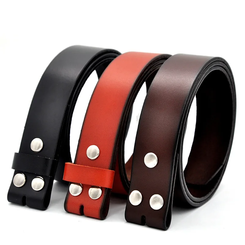 New Headless Belt Convenient And Fast Button Buckle Pure Cowhide Belt Classic Business Width 3.8cm Men's Genuine Leather Belts