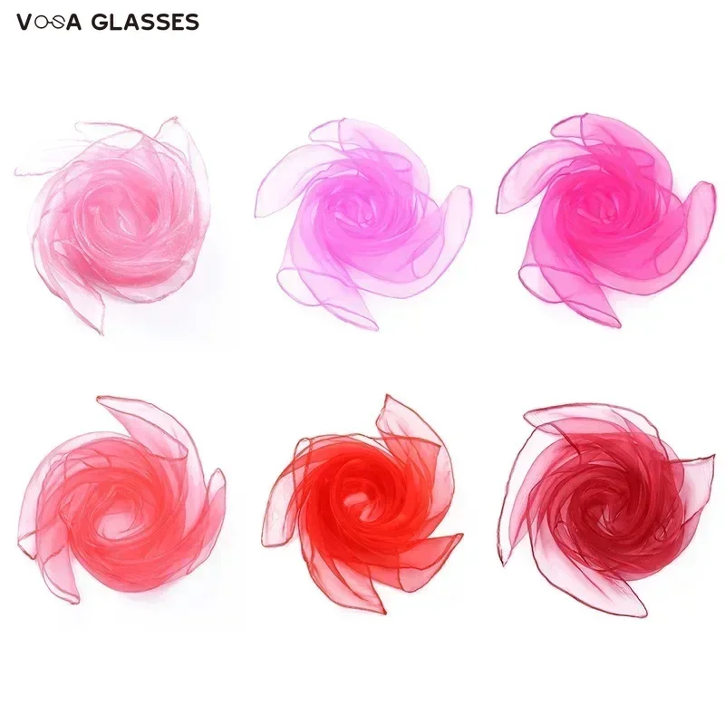 New Chiffon Nylon Small Scarf for Children's Performance Solid Color Dance Small Square Scarf Candy Colored Versatile