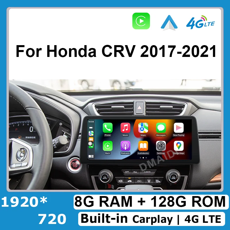 

For Honda CRV 2017-2021 Screen of Navigation Android 12 Car Multimedia Player Radio GPS with CarPlay WiFi 4G LTE BT Touch Sceen