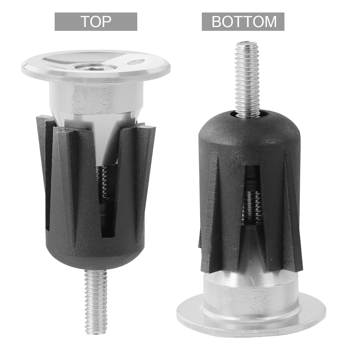 

1 Pair Handlebar Cap Aluminum Alloy Expanding Handlebar Plug Bike Bar End Grip Cap Cover for Mountain MTB Road Bike Silver