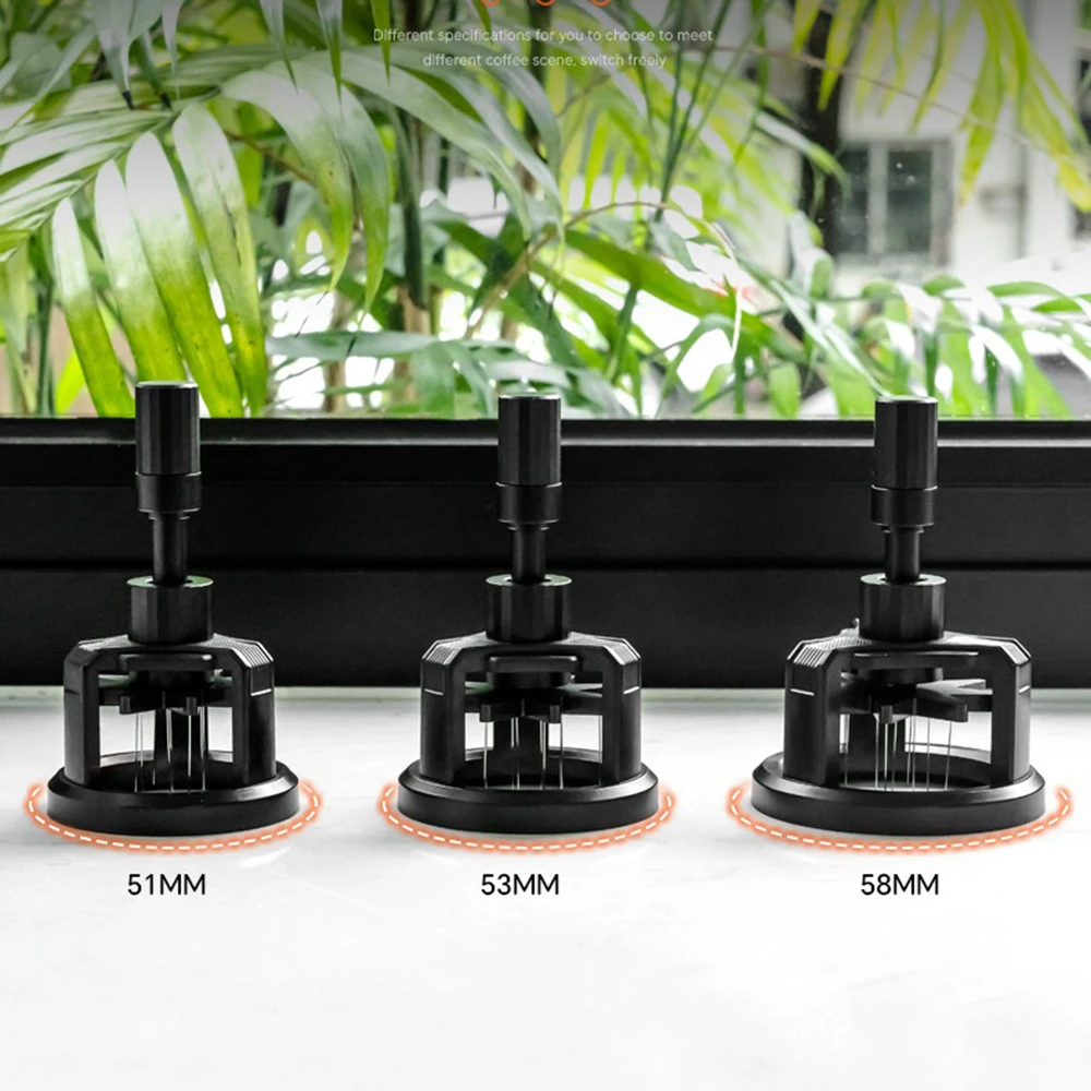 Description Picture 6 of item51/53/58mm Rotary Needle Powder Distributor Magnetic Coffee Tamper Needle Coffee Powder Disperser Anti-slip Loose Powder Needle