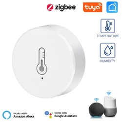 Smart Zigbee Temperature and Humidity Sensor with Remote Monitoring and Voice Assistant Integration (1pc)