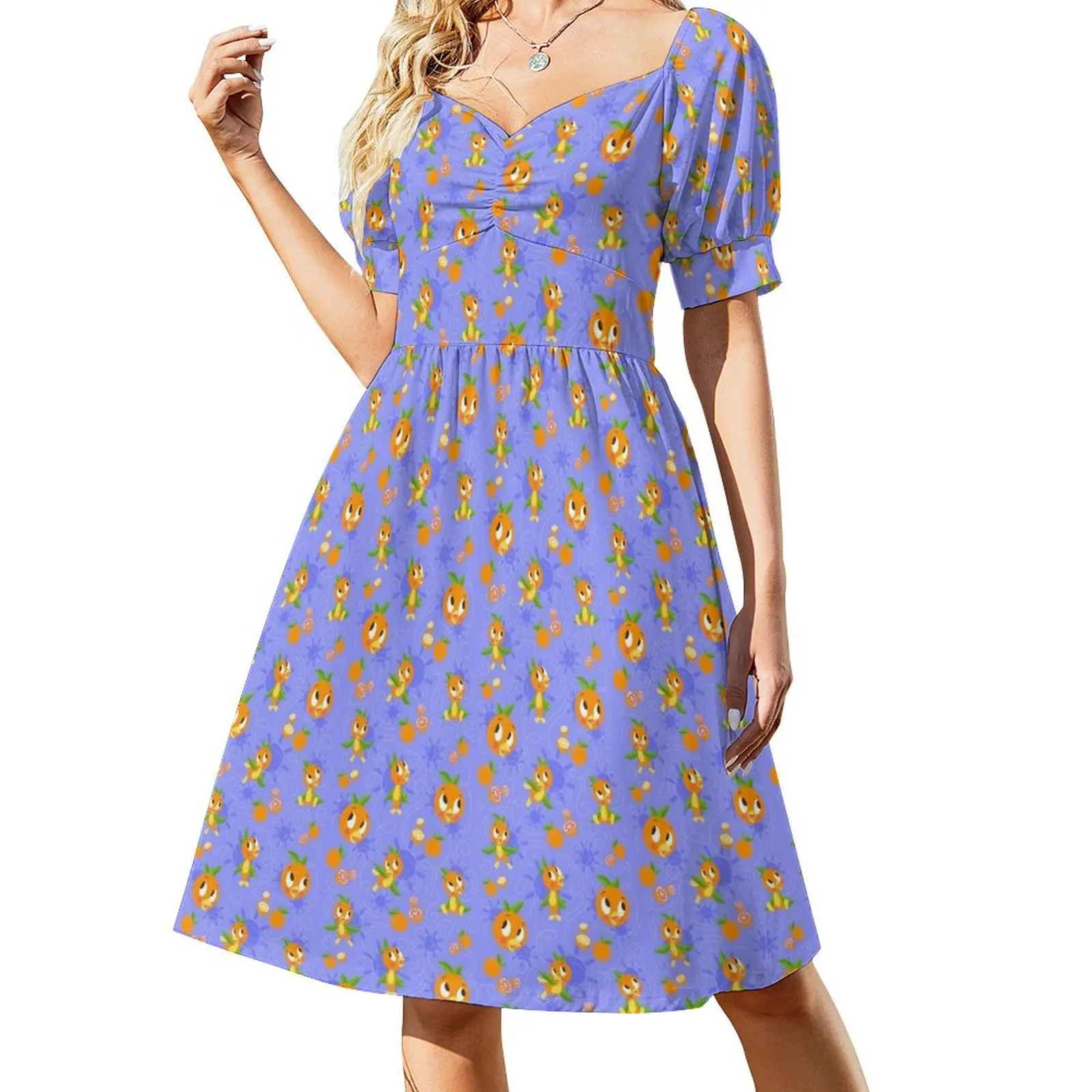 thumbnail image 1 of Vestido de manga corta con el logotipo del titular de pase naranja (bígaro) Vestidos de fiesta para mujer Vestido largo para mujer Vestidos para mujer Vestido, 1 of 7