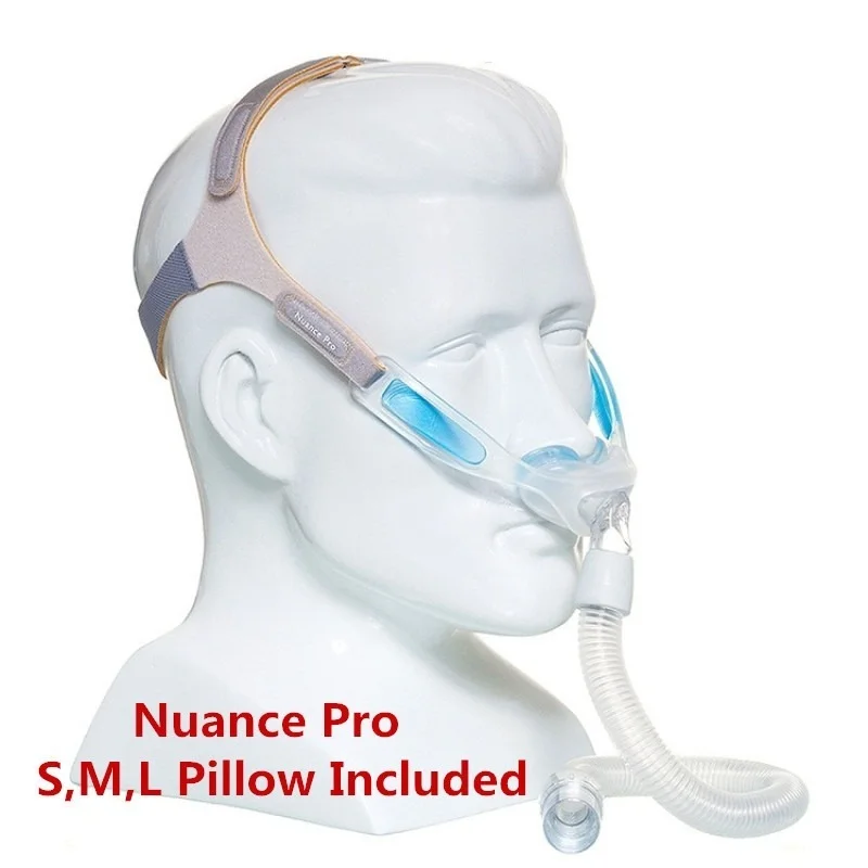 Nuance Pro Nasal Pillow Mask for Respironics CPAP Mask with Gel Nasal Pillows and Gel Frame Size