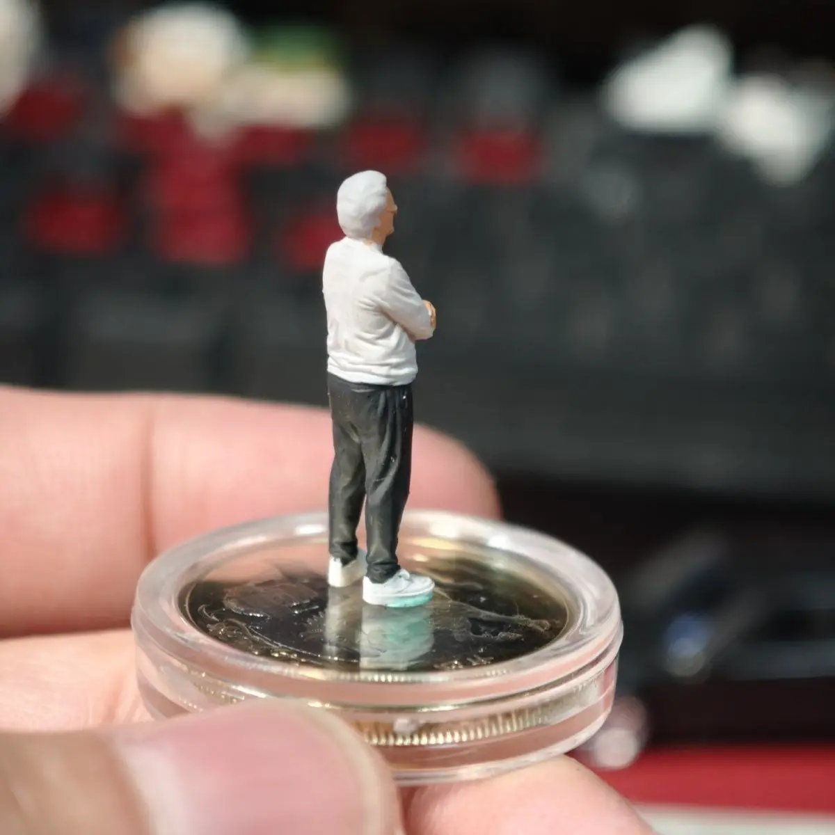 1/64 2.4cm DIY 미니어처 피규어 정적 모델 노인 디오라마