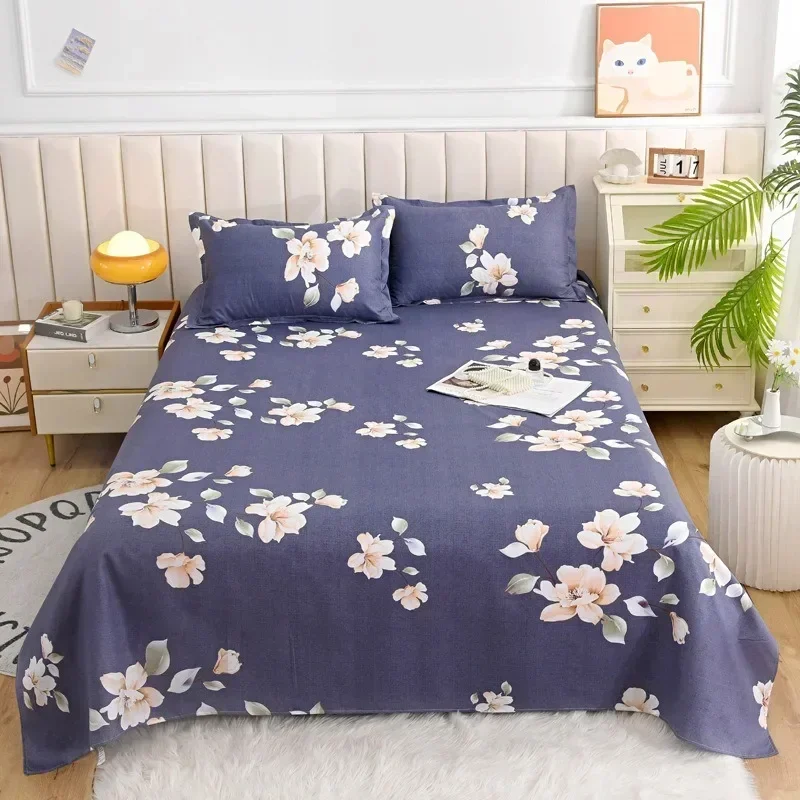 Bed Sheet Full Sets Flower Printed Flat Bed Sheets Sabanas Cama Individual Single/Queen/King Bedsheets for Double Bed Top Sheet 5