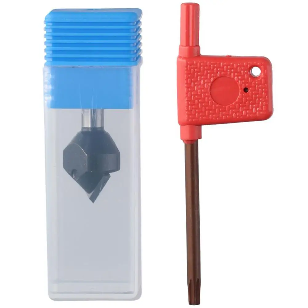 

Alloy Steel 1/4 Inch Shank 90 Degree Carving Cutter, Tungsten Carbide Silver Carbide V-Shaped Chamfer Carving Tool Black