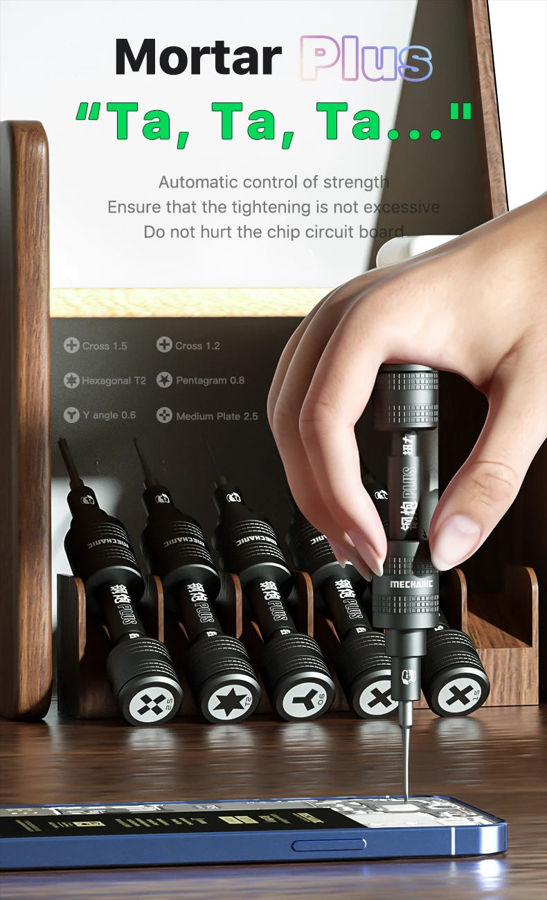 【MECHANIC】MORTAR PLUS Drehmomentschraubendreher Hochfester Schraubendreher für die Demontage von IPhone Android Phone Limited Torque Tools – Detail 8