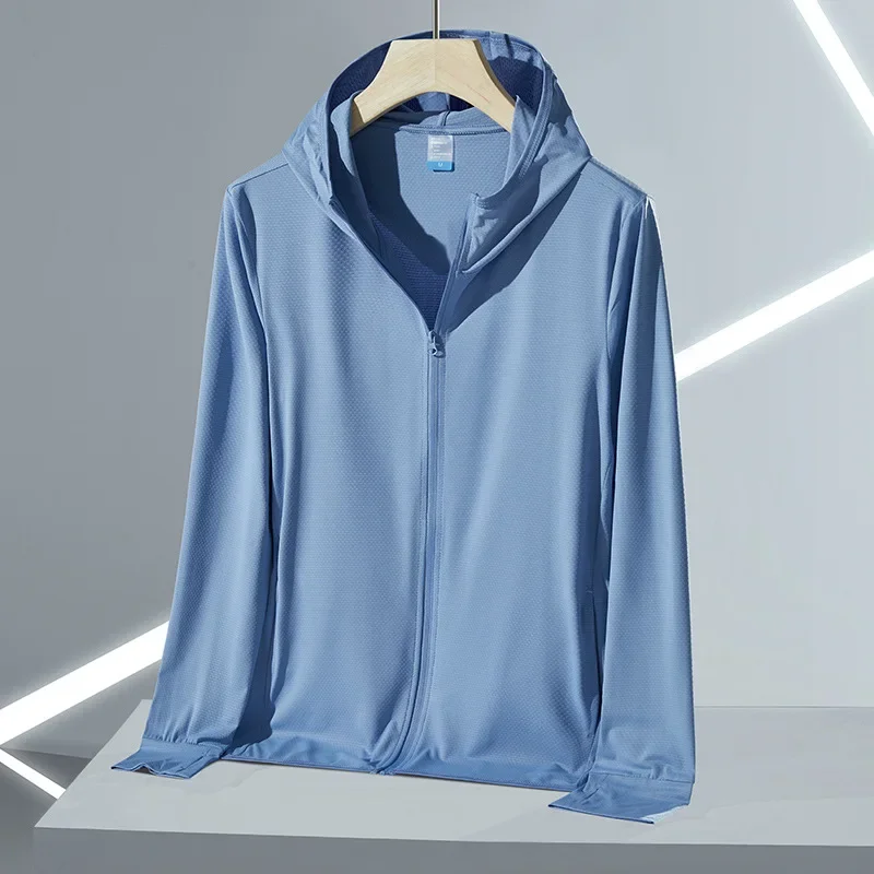 thumbnail image 1 of Ropa de abrigo de secado rápido para hombre y mujer, chaquetas básicas con capucha transpirables y protector solar, abrigo fino elástico, trajes para parejas, 1 of 5