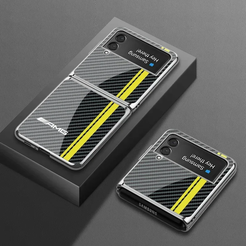 غلاف حماية فاخر مطلي بالمعدن من ألياف الكربون مع ز...