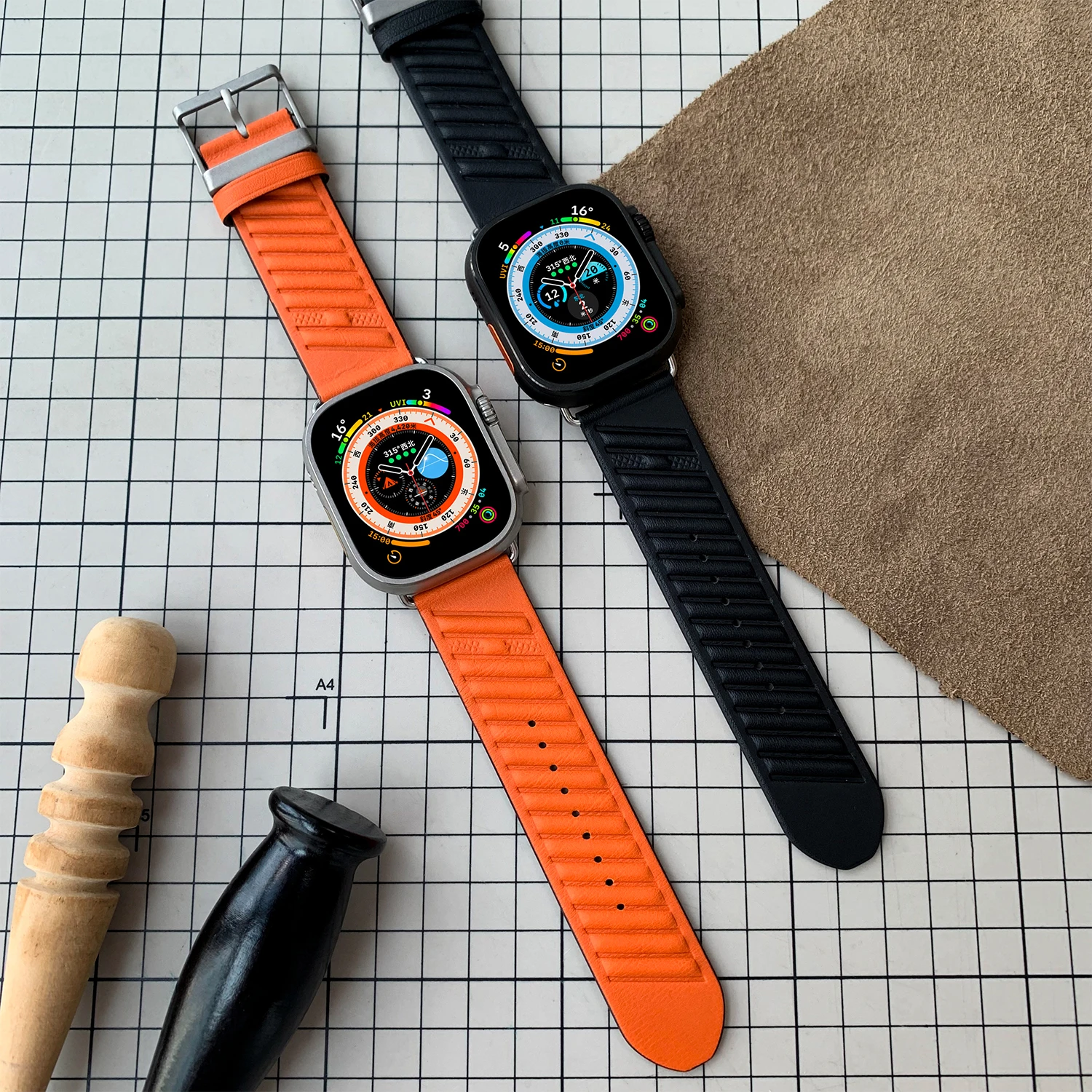 Kebitt Swift Midnight Blue Leather Watch Band Strap