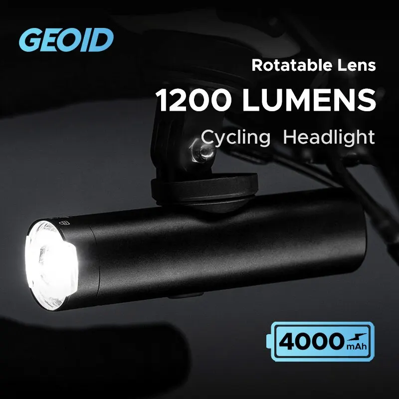 GEOID 800/1200 Lumen Bike Front Light Rotate Lens Waterproof Bicycle