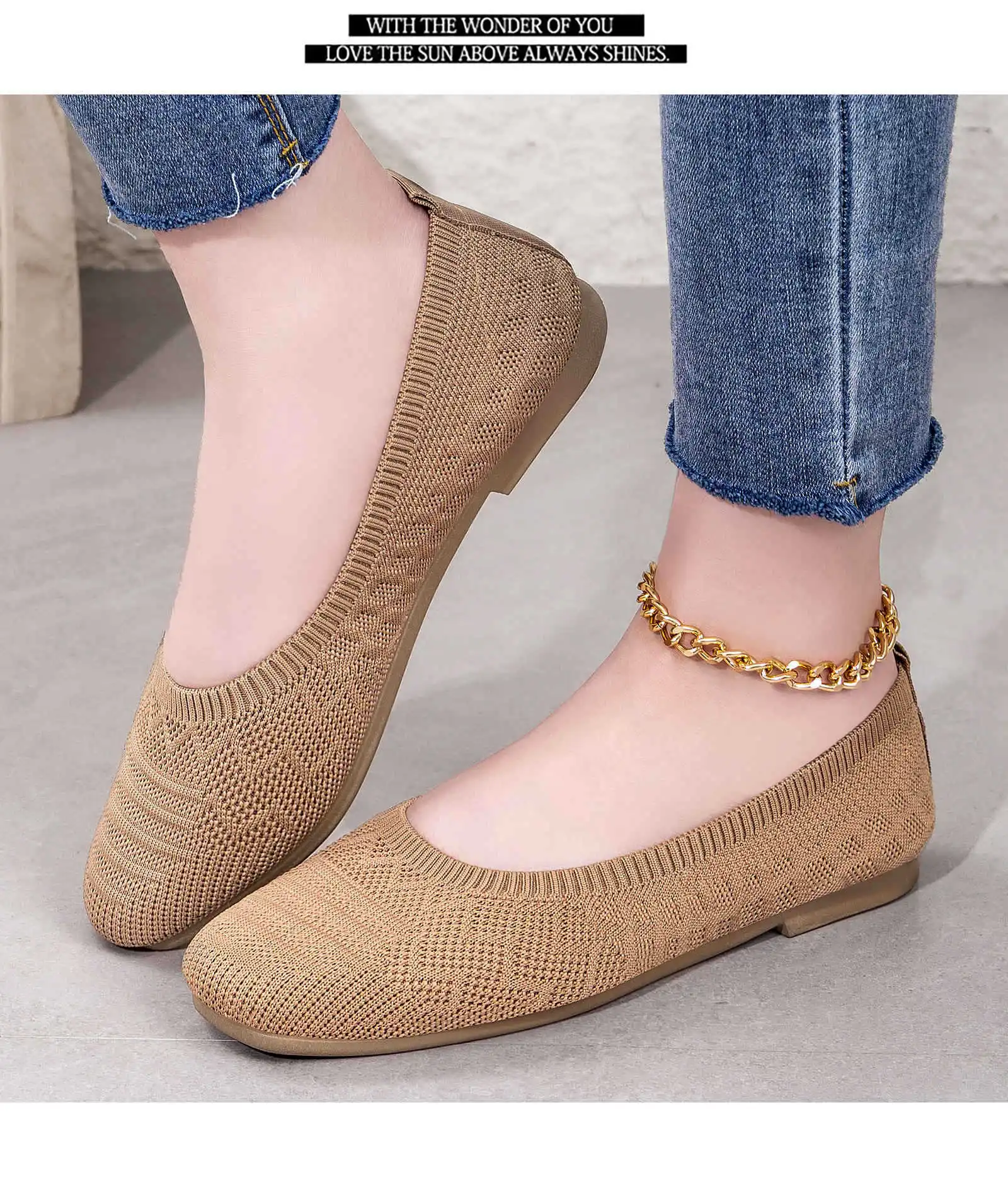 أحذية نسائية عصرية وعملية للربيع، أحذية قماشية مسطحة جديدة بنعل ناعم، أحذية كاجوال سهلة الارتداء للنساء