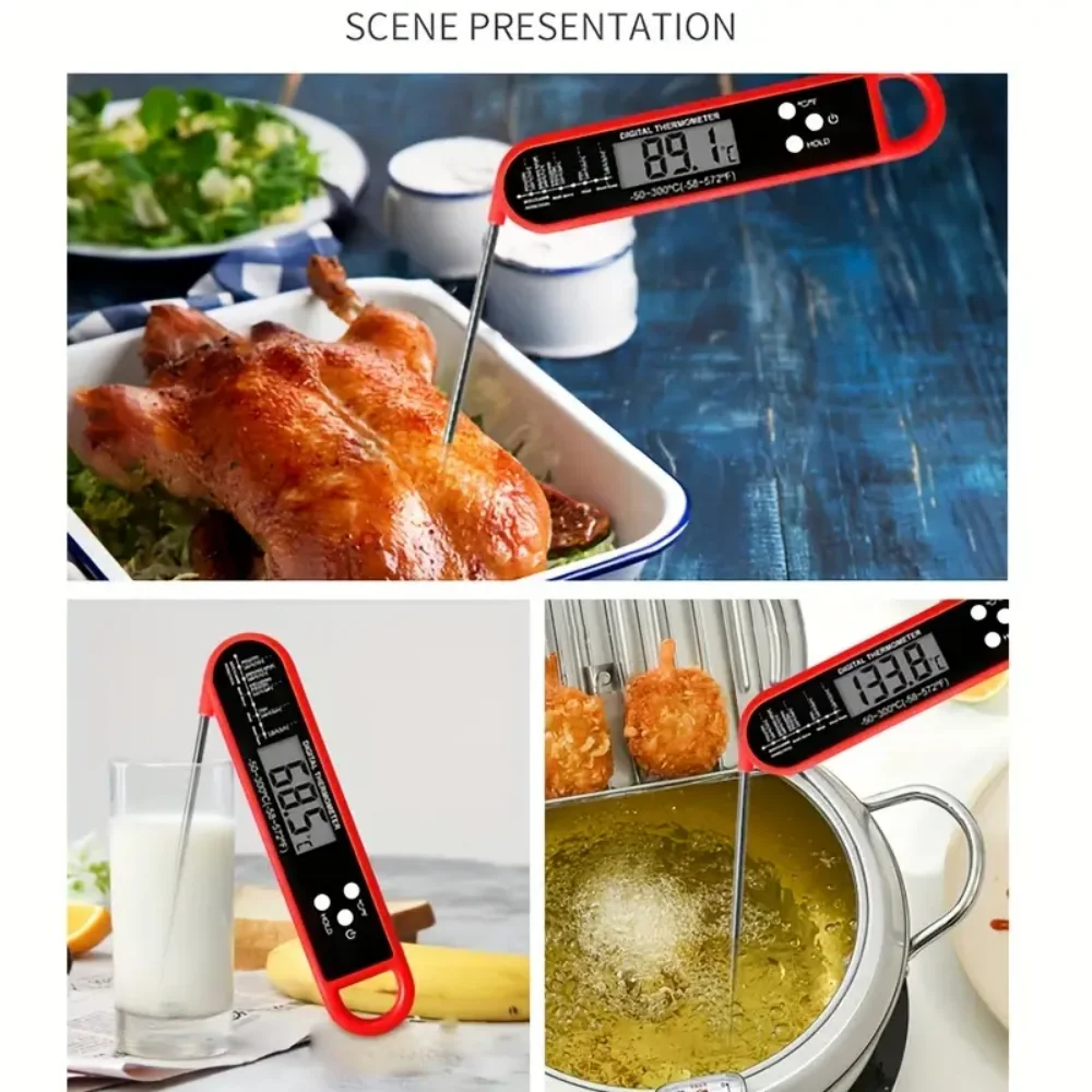 Stainless Steel Digital Instant Read Cooking Thermometer with Probe