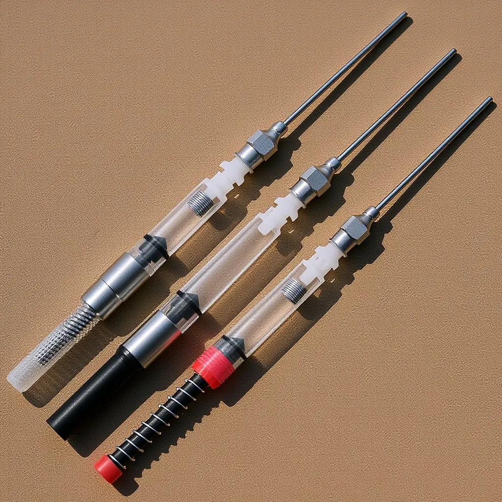 6pcs 만년필 변환기 3.4mm 2.6mm 레드 실버 블랙 잉크 필 어시스턴트 문구 용품 경량 컴팩트
