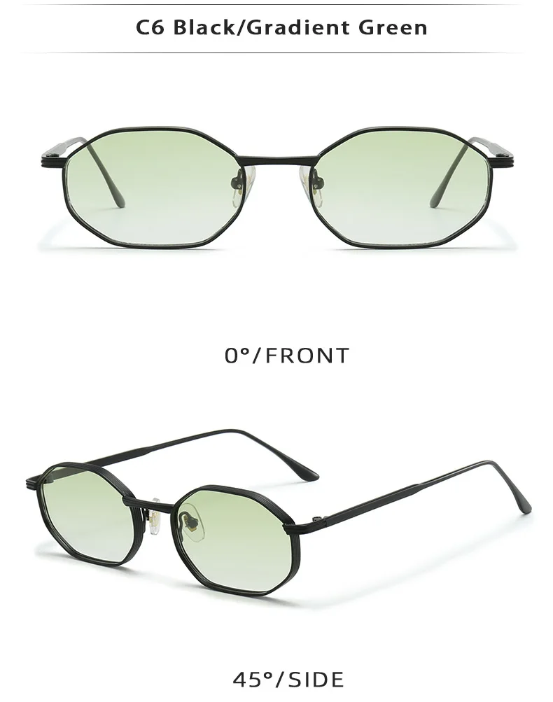 SHAUNA Retro Metall Hexagon Männer Sonnenbrille Mode Gradienten Frauen Sonnenbrille UV400 – Detail 12