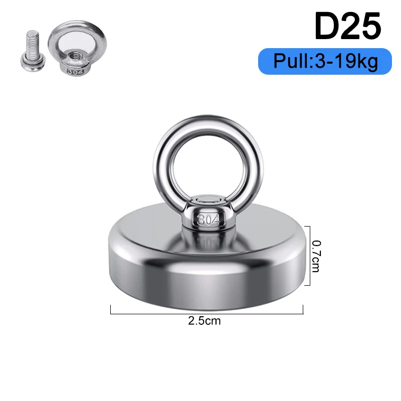1pc Super Strong Neodymium Fishing Magnets Heavy Duty Rare Earth Magnet  Countersunk Hole Eyebolt For Salvage Magnetic Fishing - Magnetic Materials  - AliExpress