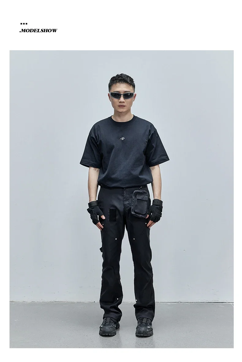 Description Picture 6 of itemLumberjack Zipper Straight Casual Pants Men's Fashion Wear Coated Waterproof Bootcut Pants Black Working Wear High Street Pants