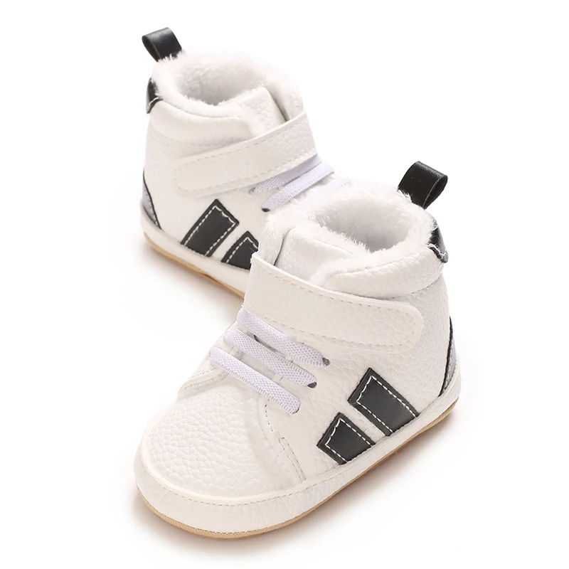 Modische Winter warme und rutschfeste Freizeitschuhe 0-18M Neugeborene High Top PU Sportschuhe für Säuglinge und kleine Kinder gehen – Detail 16
