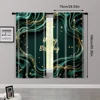 2pcs, Curtain Fabric 2D print Emerald Green & Golden Happy Birthday Machine Washable Fabric (without rod) Room Decor for Bedroom 3