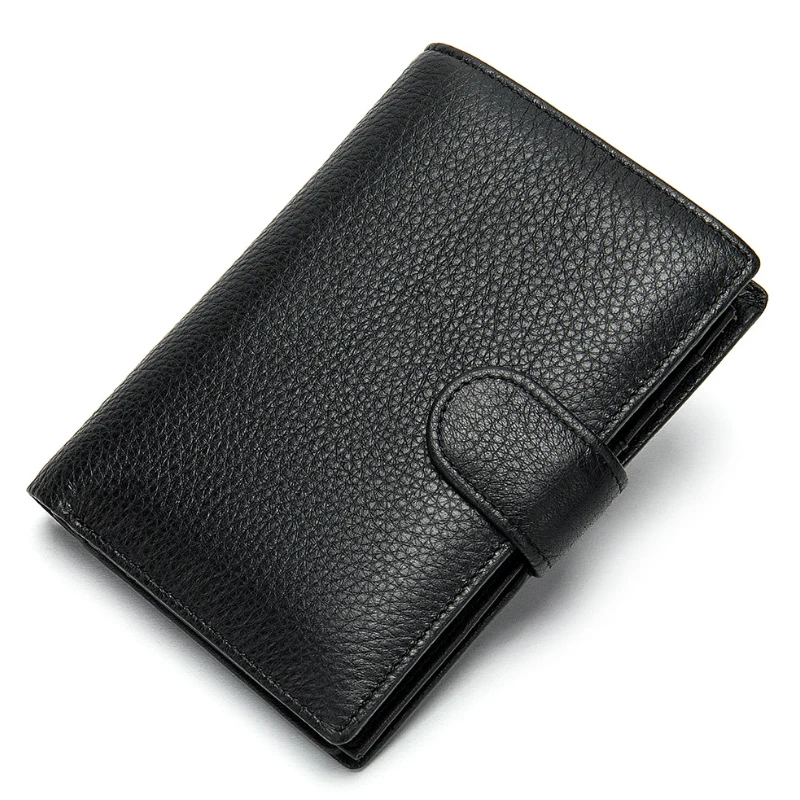 High Quality Genuine Leather Slim Wallet For Man Soft Cowskin Short Pocket Purse Men Male Bifold Thin Purse Lightweight Business 4