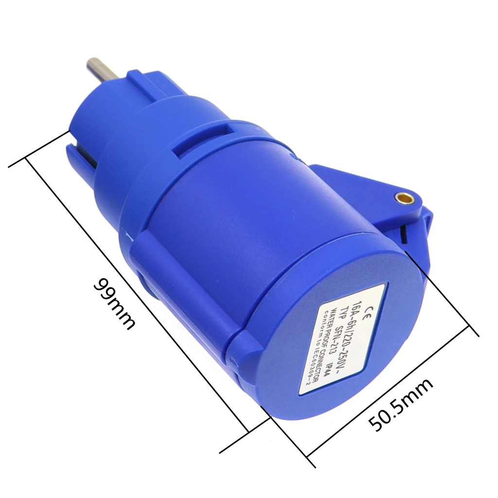 16A RV Plug Adapter IP44 IEC309 316P6 to Schuko CEE7/3 Power Cord Generator Cable Adapter for RV Camper Travel Trailer Marine
