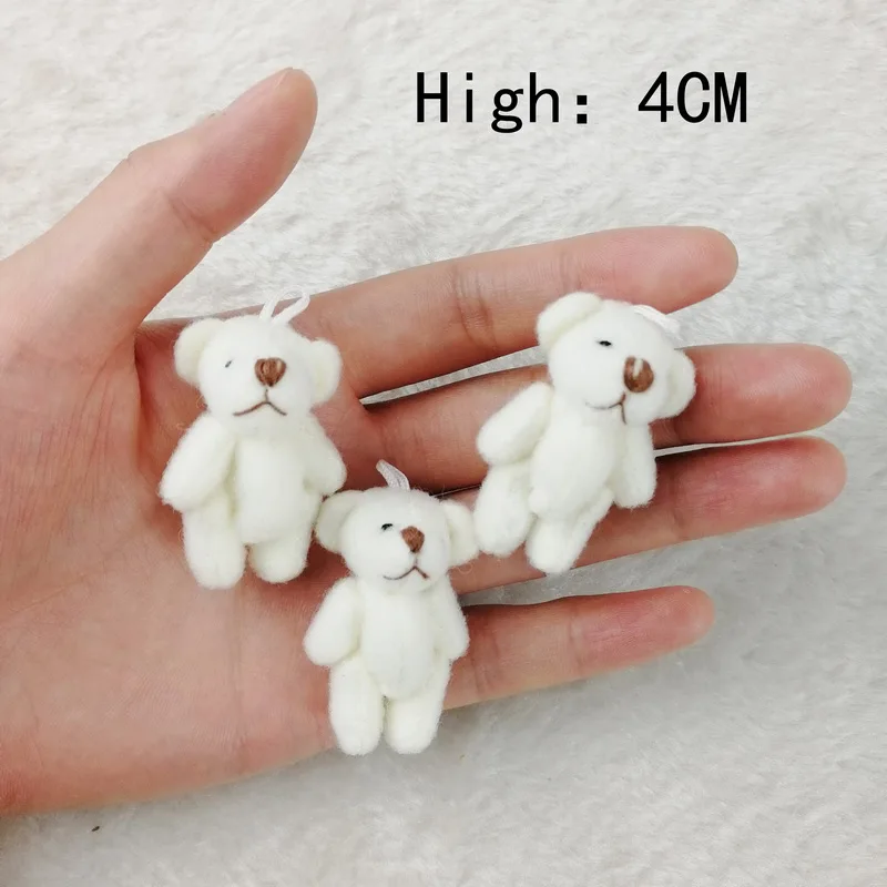 100Pcs/lot  4cm Mini Teddy Bear Soft Stuffed Plush Toys Kawaii Small Teddy-Bear Dolls Xmas Birthday Gift Party Decor 10 30 50 100pcs kawaii