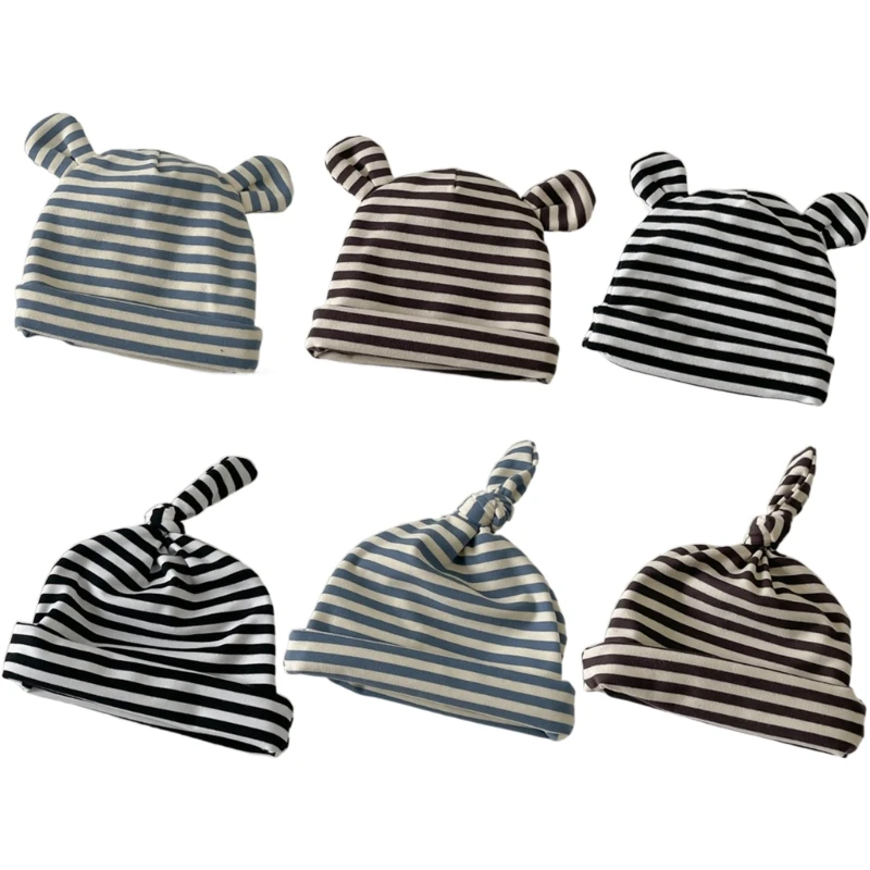 

Soft Breathable Newborn Hat Elasticized Infant Cap & Cozy Striped Baby Beanie Comfortable Newborn Headwear DropShipping