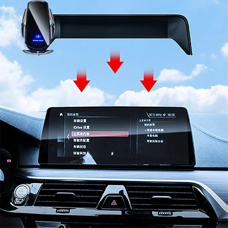 Автомобильный держатель для телефона для BMW 5 серии 6GT F90 G30 G32 G38 2018 2019 2020 экран фиксированный базовый навигационный кронштейн Автомобильная Беспроводная зарядка