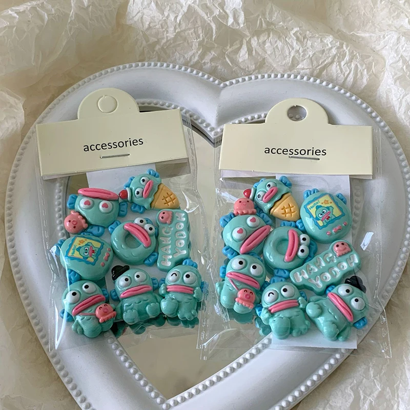 

8 шт. Hangyodon Sanrio Kawaii АНИМЕ Diy аксессуары милые Мультяшные наклейки Трехмерные патчи прекрасный подарок для детей