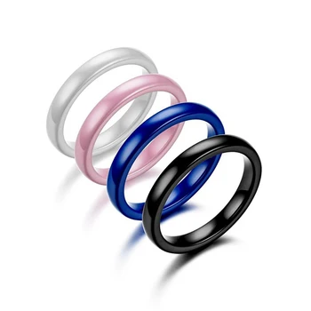 Anelli in ceramica sottili da 3 mm per gioielli da donna Anelli di coda lucidi semplici e lisci minimalisti Non sbiadiscono Blu Rosa Nero Bianco