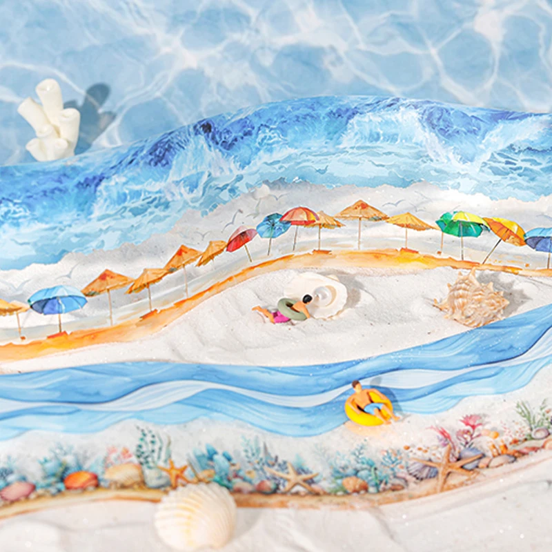 Mr.Paper 1 롤 마스킹 테이프 다이어리 장 Washi 테이프 대형, 접착 뒷면 조경 고급 선물 제공