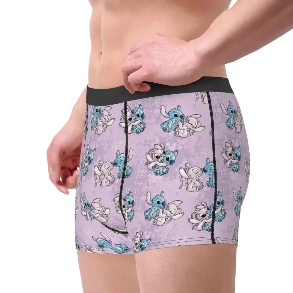 Custom Stitch Lion Cute Boxers Shorts Men's Disney Movie Briefs Underwear Fashion Underpants