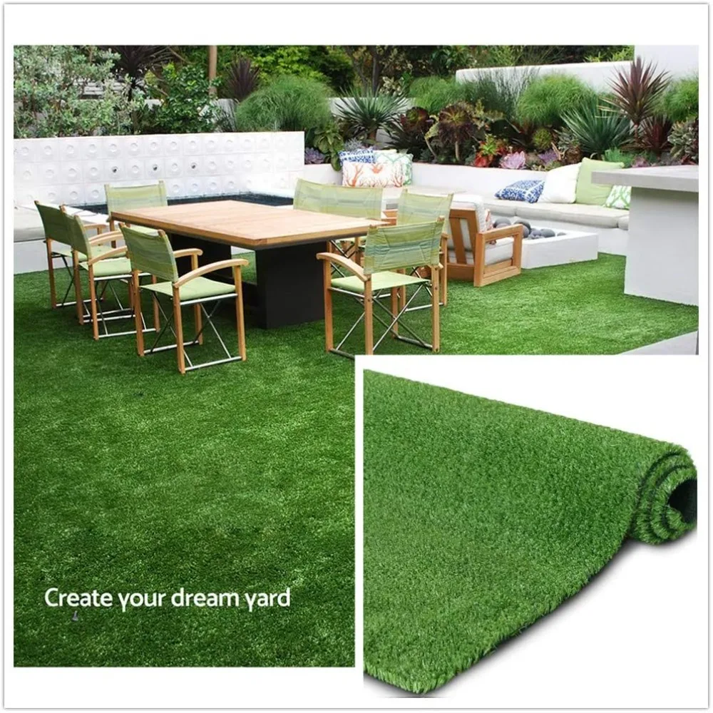 

Artificial Grass Rug 0.4" Customized Sizes,Fake Grass Turf Mat Synthetic Lawn Carpet,Faux Grass Landscape for Décor