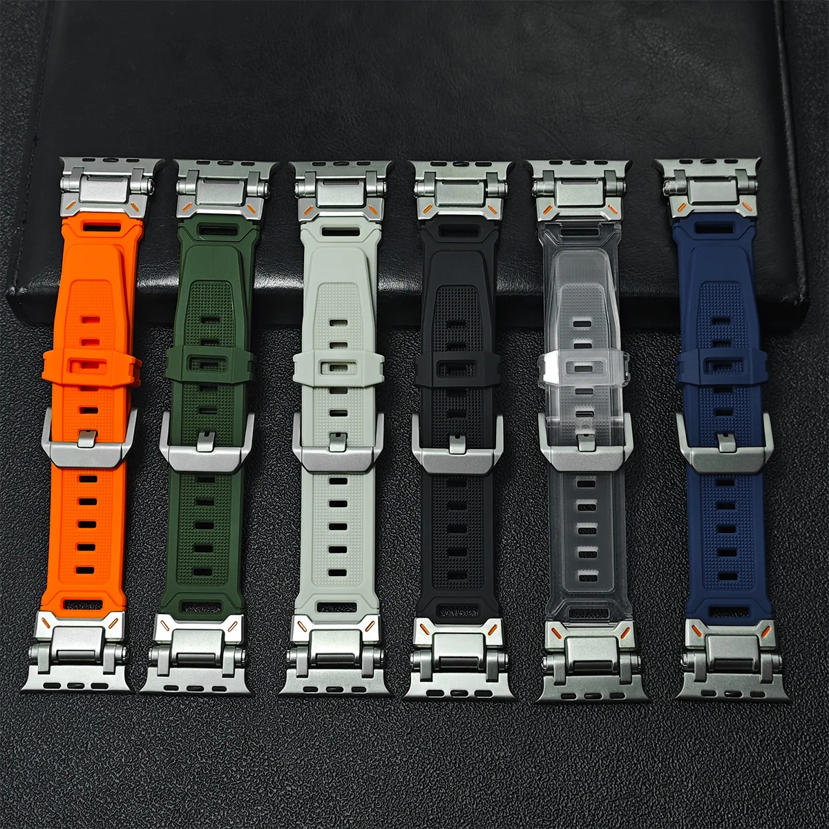 Versatile Silicone Loop Bracelet Band with Metal Cover