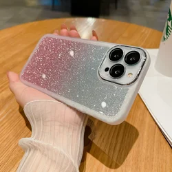 Luxury Glitter Clear Silicone Phone Case Cover - Moto G34 (White)
