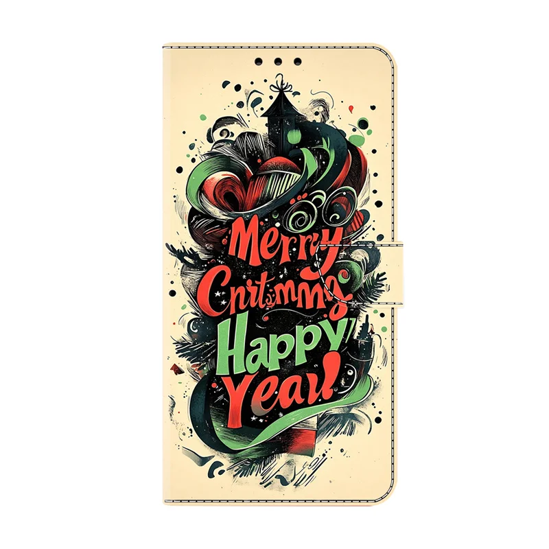 Cute Cat Paint Wallet Stand Phone Case - Etui with Cover