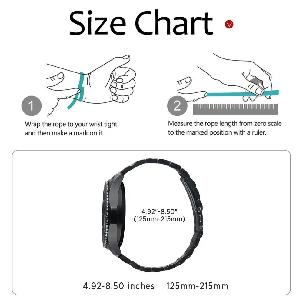 Universal Stainless Steel Watch Strap – Adjustable 18-24mm Width