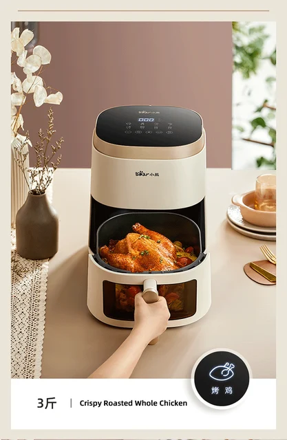 Wow Deal Bear Air Fryer (Black/Green) with FREE Bear Egg Master, air fryer,  aesthetics