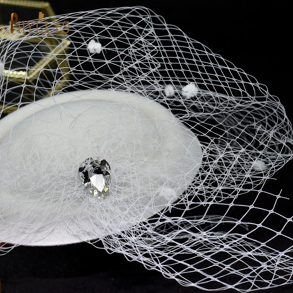 JM10 Birdcage Veil Black Veil Headband Wedding Fascinator Face Veils Charming Wedding Veil Hats Net Mask Wedding Accessories