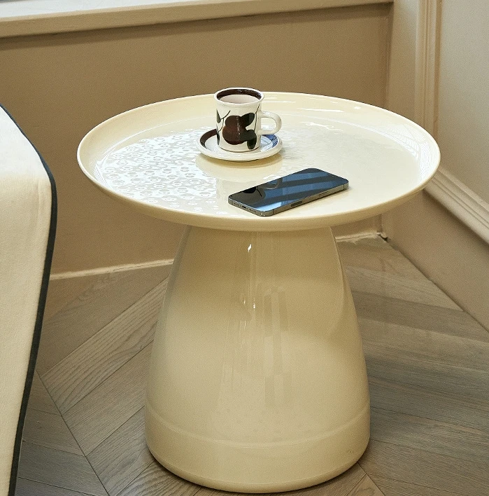 Sofa Side Table Mobile Coffee Table Home Living Room Small Round