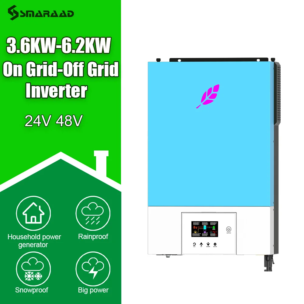 6.2Kw On Grid Inverter Ibrido 48Vdc 230Vac 120A Mppt On Grid/Off Grid Solar Inversor Caricatore Solare Per Max 500V Con Wifi