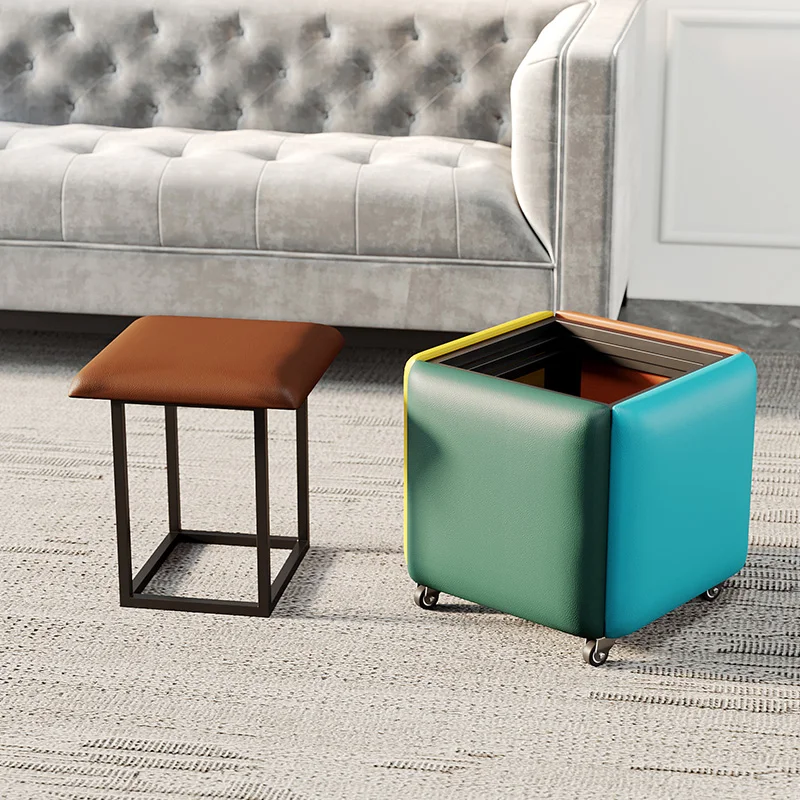 Nordic 5 in 1 Sofa Soft Stool, Creative Home, Rubik's Cube Combination, Folding Stool, Multifunctional Living Room Furniture
