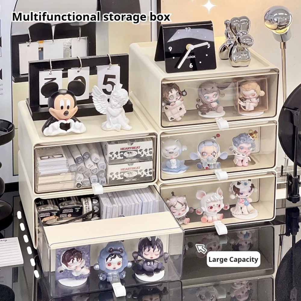 Stationery Organizer Storage BoxDisplay Shelf Acrylic Transparent Drawer Type Blind Box Desktop Display Cabinet For Small Object