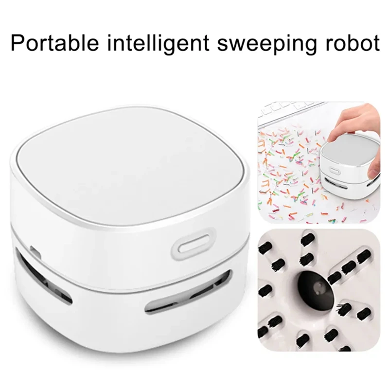 

Desktop Vacuum Cleaner Mini Table Dust Sweepers Cordless&360º Rotatable Design For Keyboard/Home/School/Office-A Durable