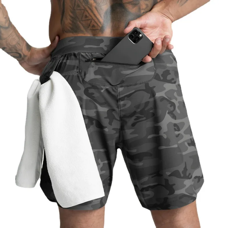 Shorts Single Woven Quick Dry Shorts Solid Color Running Fitness Sports Casual American Style Five Quarter Pants For Men 5