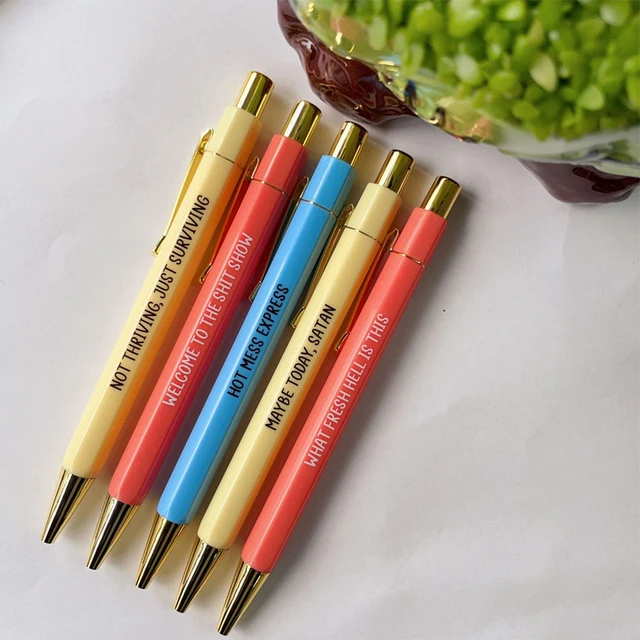 5pcs/set Funny Ballpoint Pen Shit Show Offensives Funny Fountain Pen  Student Stationery Gift Office Signature Multifunction Pen - AliExpress