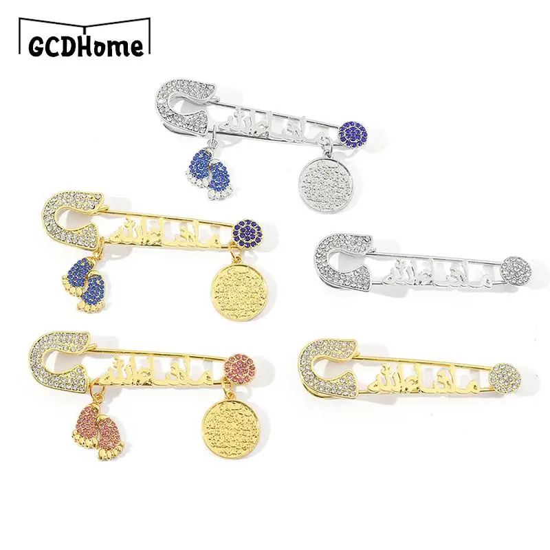 

Мусульманский мусульманский арабский четыре кора Сутра Фатима Турецкий сглаза брошь из нержавеющей стали булавки религиозный стиль амулет ювелирные изделия подарок